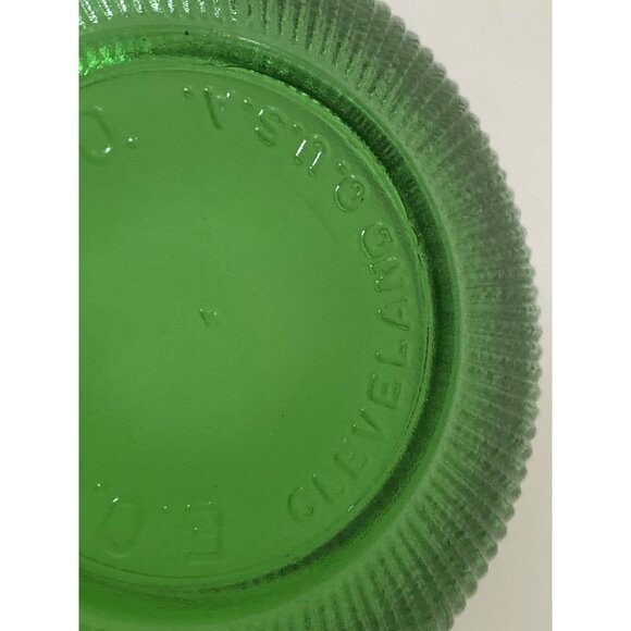 E O Brody Co Emerald Green Ribbed Cleveland OH USA Glass Bowl Vintage - Picture 6 of 6
